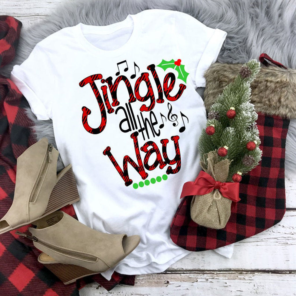 Christmas print ladies T-shirts