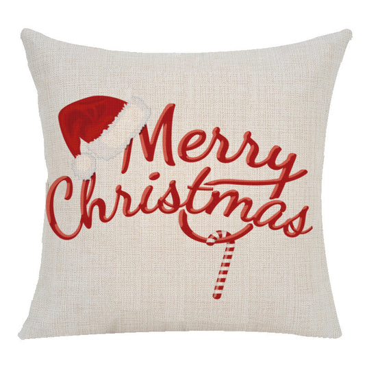 Christmas Linen Cushion Case