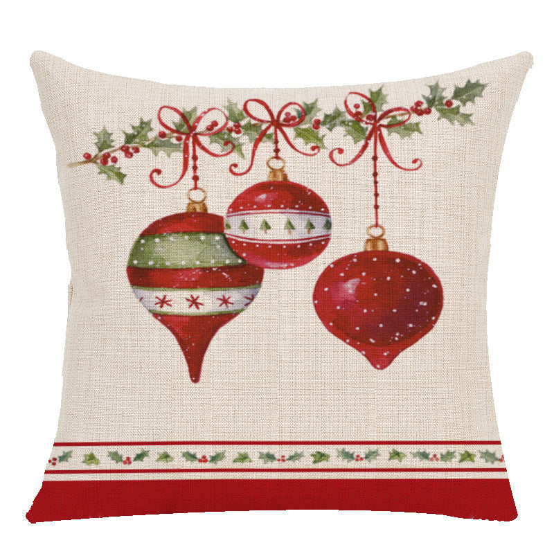 Christmas Linen Cushion Case