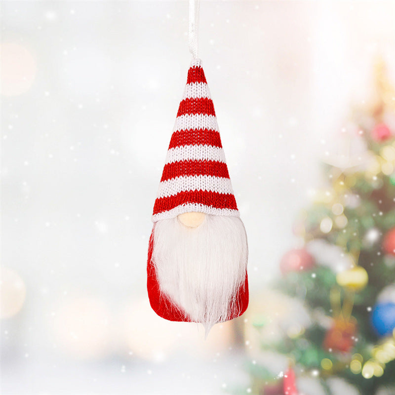 Hanging Knitted Christmas Gnome Decoration