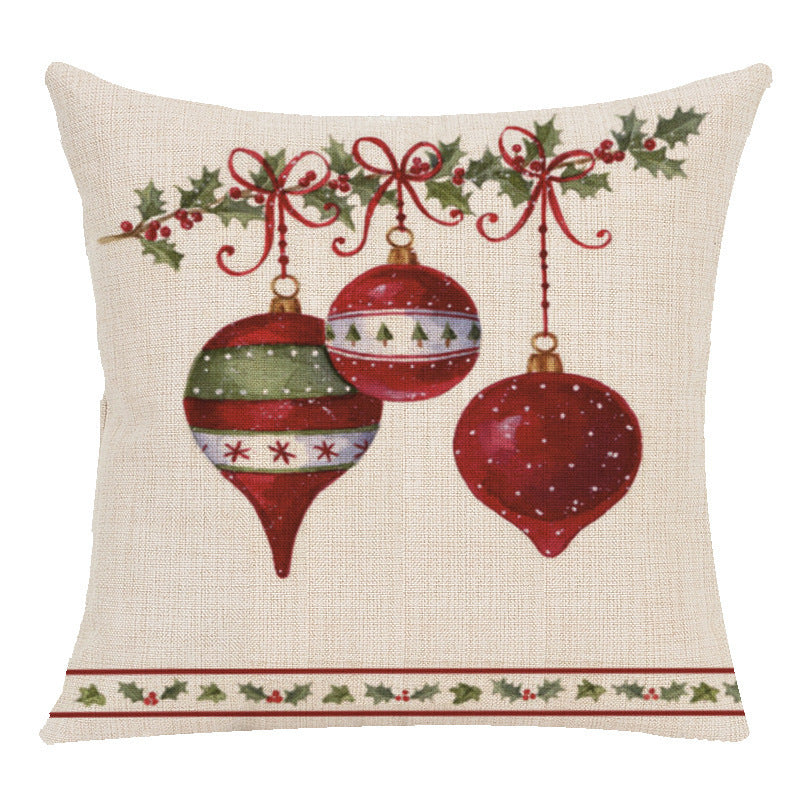 Christmas Linen Cushion Case