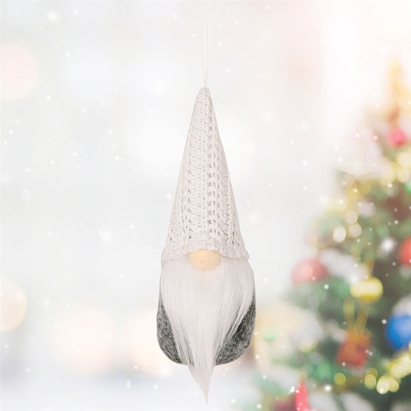 Hanging Knitted Christmas Gnome Decoration
