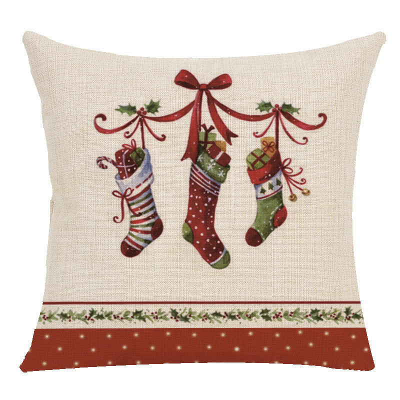 Christmas Linen Cushion Case