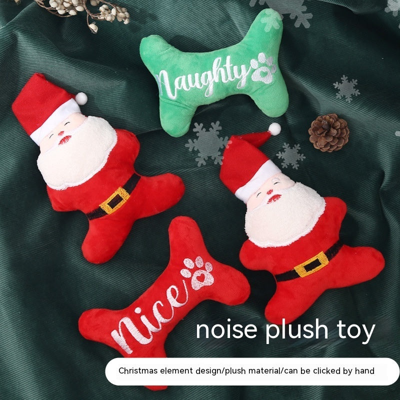 Plush Christmas Dog Toy - Naughty & Nice