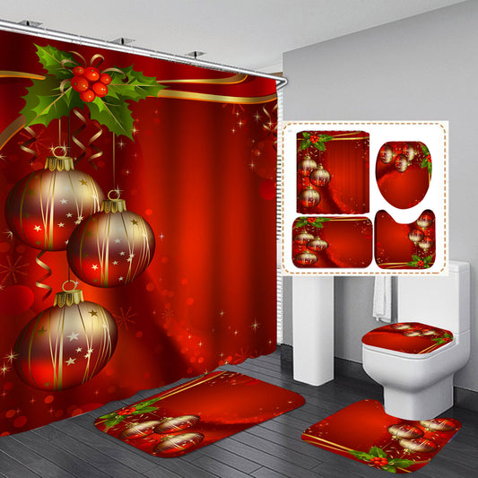 Festive Shower Curtain & Bathroom Set - Multiple Designs