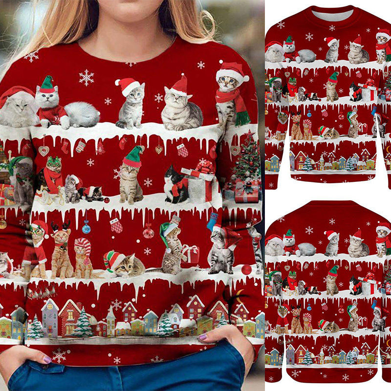 Women’s Festive Cat Sweatshirt