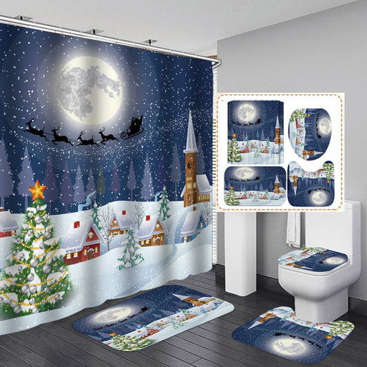 Festive Shower Curtain & Bathroom Set - Multiple Designs