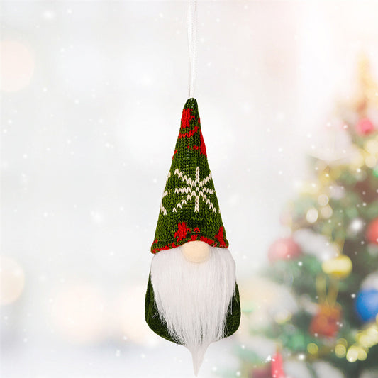 Hanging Knitted Christmas Gnome Decoration