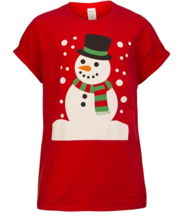 Penguin & Snowman Printed Christmas T-shirt
