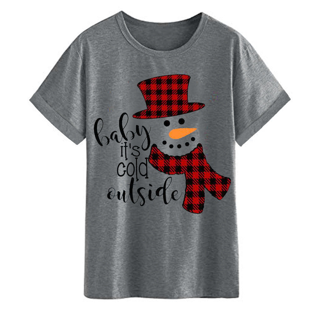 Christmas print ladies T-shirts
