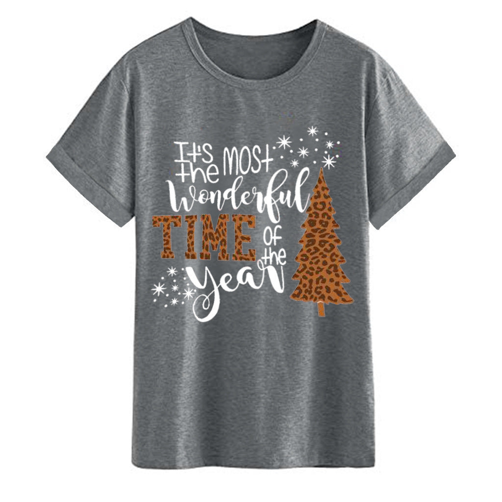 Christmas print ladies T-shirts