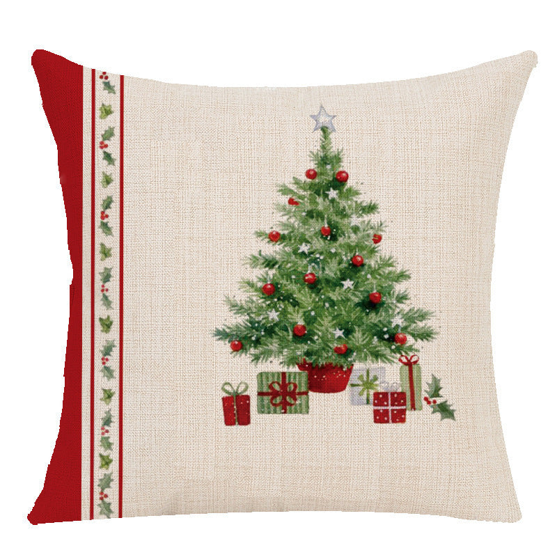 Christmas Linen Cushion Case