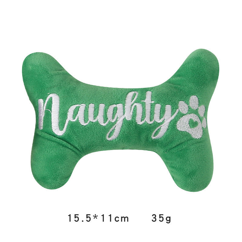 Plush Christmas Dog Toy - Naughty & Nice