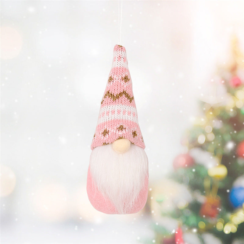 Hanging Knitted Christmas Gnome Decoration
