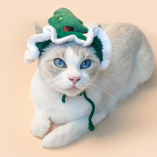 Christmas Tree & Deer - Cat Hat