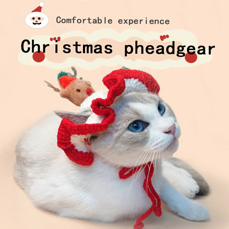 Christmas Tree & Deer - Cat Hat